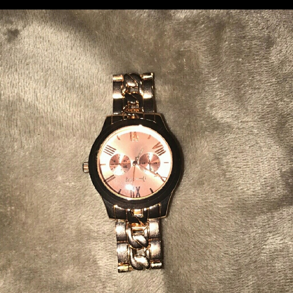 Rose gold stainless steel watch